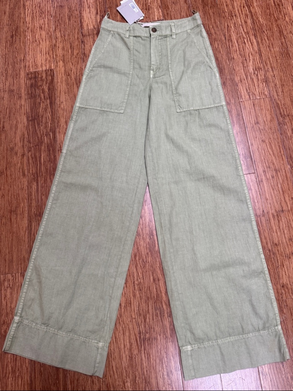 Vanessa Bruno Olive Utility Wide-Leg Pants